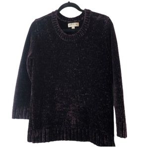 ORVIS chenille chunky sweater plum medium cozy